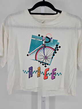 RARE Vintage SINGLE STITCH Speedo T Shirt SZ MED- CROPPED/RETRO 80'S -90'S